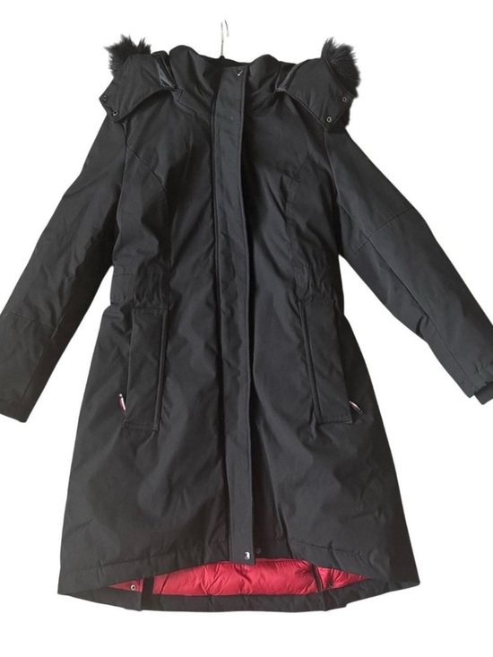 Tommy Hilfiger Jackets & Blazers - Tommy Hilfiger Women’s Black Hooded Puffer Coat with Faux Fur Trim